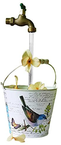 USB-Wasserhahn aus Metall mit Wasserpumpe, Schwimmender Wasserhahnbrunnen für Gartendekoration, Geeignet für Gärten, Innenhöfe, Rasenflächen (schwarz A)