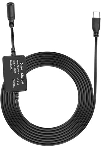 XMSJSIY 9V/12V/24V DC 5521 to 5V 2.5A USB Type C Step-Down Converter Adapter Cable 5.5 * 2.1mm DC Female to Type-C Male Power Extension Cord for Router Camera Car Driving Recorder -2.2M/7.2FT