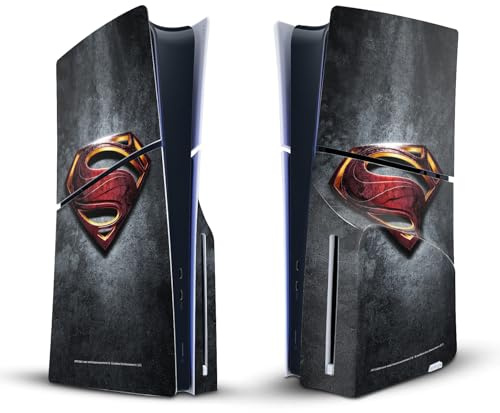 Head Case Designs Officially Licensed Justice League Movie Superman Logo And Character Art Vinyl Sticker Gaming Skin Decal Cover Compatible With Sony PlayStation 5 PS5 Slim Disc Edition Console