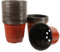SEWOART 50 Pièces Pot de Fleur Pot avec Drainage Cache-Pot carré Pots Respirants Pots de Fleurs Pot à Fleurs Usine Jardiniere Plastique Pot Fleur Plastique semoir à graines Plantes Brown