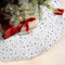 CJWLKJ Christmas Tree Skirt Decorations, 48 Inches Large White & Silver Luxury Faux Fur With Star, Super Soft Thick Plush for Xmas Tree Decor