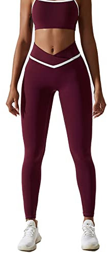 Workout-Leggings, Dehnbare Yoga-Hose mit Hoher Taille und Bauchkontrolle, Stilvolle Laufschuhe für Damen (XL)
