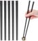 Jizxol 5 pares de palillos, palillos aptos para lavavajillas, palillos de sushi, palillos chinos, palillos negros de aleación reutilizables de 24 cm, juego de palillos antideslizantes para sushi.