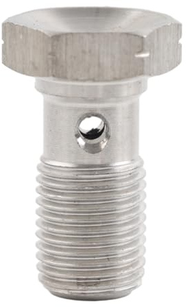 FSFYUK 1PC Edelstahl Banjo Bolt 3/8x24 UNF Armaturen AN3 25mm Auto Bremse Adapter AN-3 für Motorrad Racing Motorrad Universal