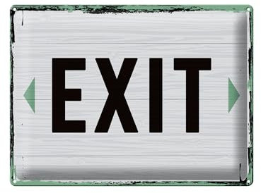 Femer Blechschild Hinweis 30x40 cm Exit Pfeil links und rechts weißes Deko Schild
