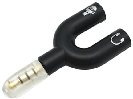 Sdoppiatore audio per cuffie, adattatore 2 in 1 da 3,5 mm tipo U per microfono, adattatore per telefono, laptop, PC, uomo e donna