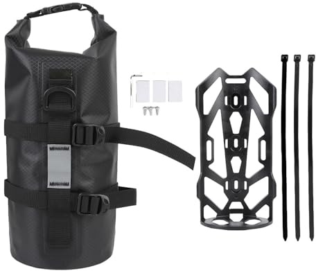 Asixxsix Bike Fork Bag, 5L Water proof Dry Bike Bags, Reflective Strip, Lightweight Portable Roll Top Design Bike Packing Fork Bags for Road, Gravel, Folding Bikes Touring