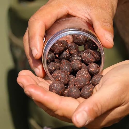 OMC Paella Boosted Cured Hookbaits - Match The Hatch Carp Bait | Soluble Crust with Hardened Inner Boilie - Round Bottom Bait, META Terminal Tackle