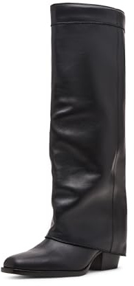 Steve Madden Women's Winnick Fashion Boot, Black Leather, 5 UK