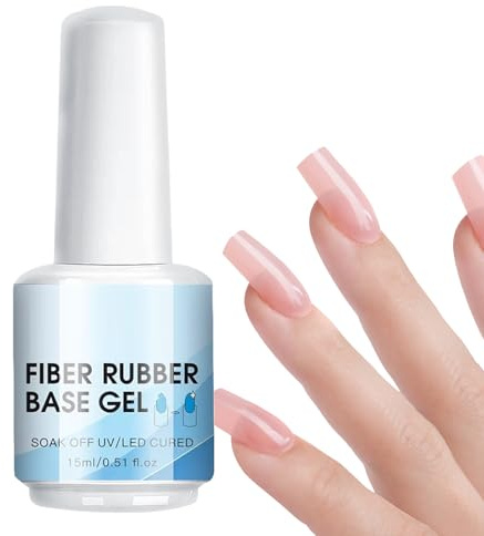 Hozaenwa Faser Gel Für Nägel | Klar Fiberglas Basis Gel Nagellack,15ml Benötigt UV LED Aushärtung Maniküre Zubehör Für Salon Zuhause Outdoor