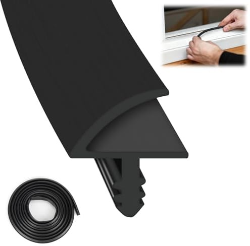Joint de porte, joint de cadre de porte d'intérieur, pour isolation acoustique et prévention des collisions, pour rainure de 3 mm et feuillure de 11 mm (noir, 30 m)