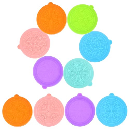 Housoutil Couvercles Silicone pour Pots Yaourt et Bols à Sauce 12 Pièces en Verre Couleurs Variées 5,5 CM de Diamètre Utilisation Quotidienne