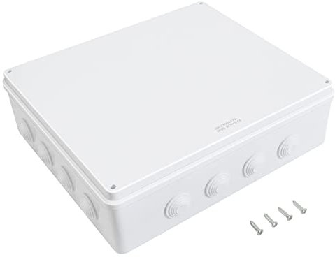 LeMotech Abzweigdose aus ABS-Kunststoff, staubdicht, wasserdicht, IP65, universal, für elektrische Projekte, Weiß, 400 x 350 x 120 mm