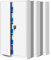 Jan Nowak 3er Set Aktenschrank C001H Büroschrank Metallschrank Stahlschrank Werkzeugschrank Stahlblech Pulverbeschichtet Flügeltürschrank Abschließbar 195 cm x 90 cm x 40 cm (Weiß)