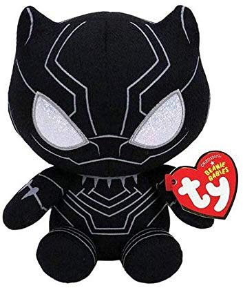Marvel TY Black Panther Plüsch Schwarz/Grau/Silber One Size
