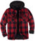 ZENTHACE Herrenjacke mit Sherpa-Futter, durchgehender Reißverschluss, kariert Rot/Grau XXL
