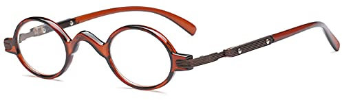 VEVESMUNDO Lesebrillen Herren Damen Retro Runde Klassische Vollrandbrille Arbeitsplatzbrille Vintage Klar Lesehilfe Sehhilfe Brillen mit Sehstärke (1 Stück Braun Lesebrille, 2.0)