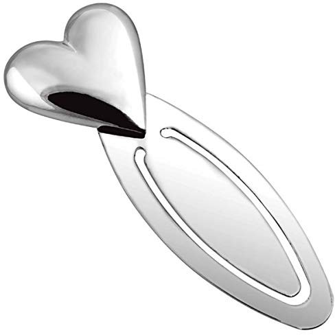 SILBERKANNE Lesezeichen Geldklammer Herz L 7 cm Premium Silber Plated edel versilbert in top Verarbeitung