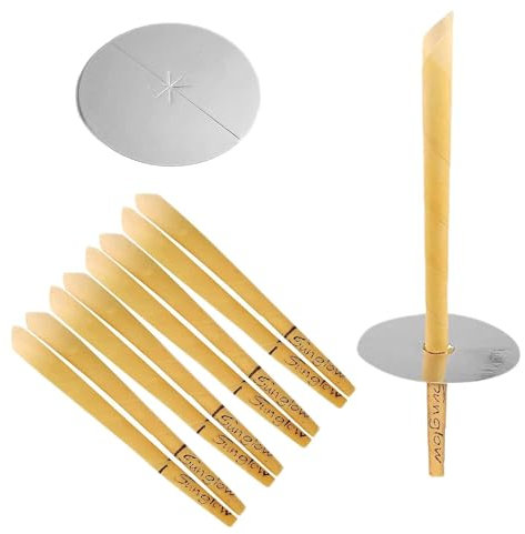 Candele per Orecchie Conico Sunglow con Filtro Incl. Manuale e Schutzscheiben Benessere per Orecchie Indiane - 8er Set