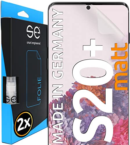 2x se® 3D SCHUTZFOLIE Entspiegelt für Samsung Galaxy S20 Plus,Anti-Staub, 100% Fingerabdruck & FaceID kompatibel, einfache blasenfreie Installation, Ultra-Klar, Stoß-Kratzfest, aus Deutschland