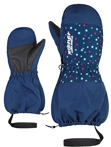 Ziener Mädchen LEVI AS Minis Glove Ski-Handschuhe/Wintersport | wasserdicht, atmungsaktiv, Snowflake Print, 80cm