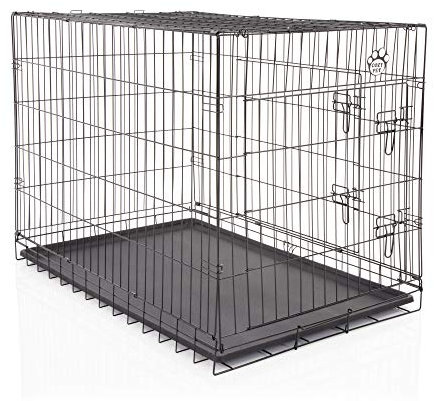 Cozy Pet Dog Crate 42 107cm in Black ABS Tray Folding Puppy Crate Cat Carrier Dog Cage DCP42B