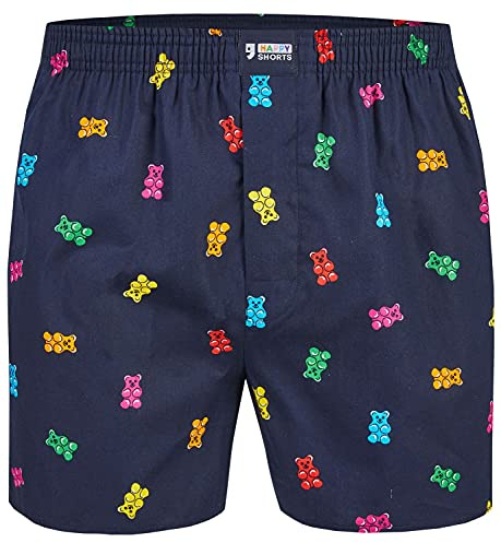 Happy Shorts Calzoncillos tipo bóxer para hombre, diseño de osos de goma