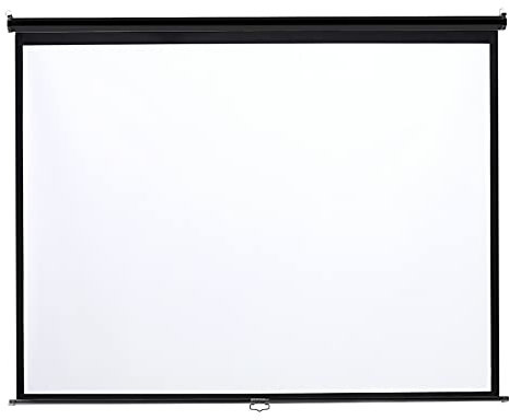 EliteKoopers 1Pcs White Manual Pull Down Projector Screen Wall/Ceiling Mount Home Movie Cinema (92 Inch)
