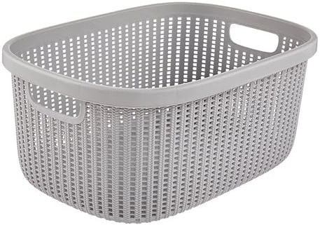 keeeper Wäschekorb in Strick-Optik, Seitengriffe, Luftdurchlässig, Kunststoff, 32 L, bosse, Hellrosa