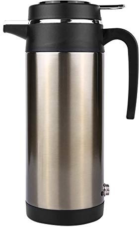 Bouilloire électrique de Voiture, 1000ML 12V / 24V Portable en Acier Inoxydable Bouilloire électrique de Voiture Thermos de Voyage Bouteille D'eau Chauffante pour Eau Chaude, Café, Thé(12V)