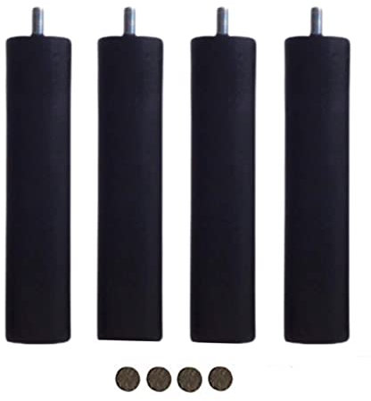 MOBILIARIOCLICHI - Pieds pour sommier et bases tapissées, en différentes dimensions et couleurs (noir, 4 unités 30 cm)