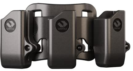 Orpaz G45 Pistol Mag Pouch Compatible with Glock 45 Magazine Holster for 0.40, 9 mm Magazine Holder - Will Secure Your Handgun with a Tactical Appearance (Dreifaches Magazin, Gürtelschlaufe)