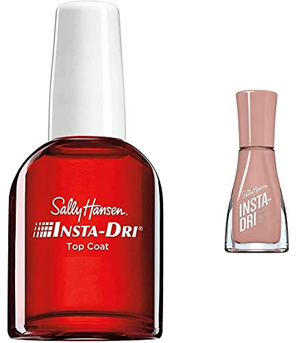 Sally Hansen Insta-Dri Top Coat, 13.3ml & Insta-Dri Quick Drying Nail Polish, Buff and Tumble, Nude Shades - 9.17 ml