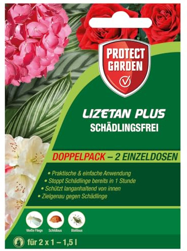 PROTECT GARDEN Lizetan Plus Schädlingsfrei, Blattlausfrei Konzentrat, mit langanhaltendem Schutz gegen Schädlinge an Zierpflanzen, 2 x 4 ml Portionsfläschchen