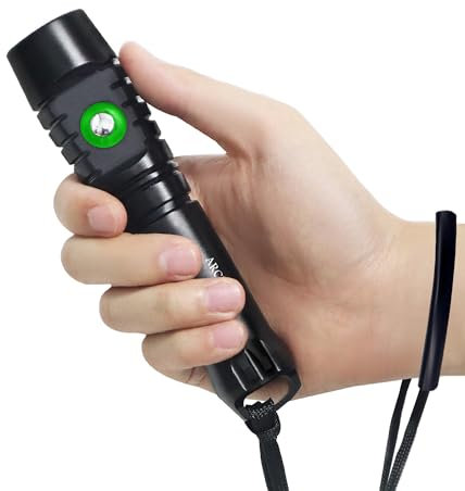 ARCHON Linterna de buceo C10 subacuática 100M impermeable luz de buceo, 2000 lúmenes foco blanco con indicador de alimentación.