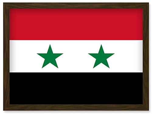 Artery8 Syrian Arab Republic National Flag Patriotic Vexillology World Flags Country Region Poster Artwork Framed Wall Art Print A4