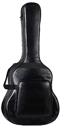 EIFINE 40/41-Zoll-wasserdichter Gitarrenkoffer mit doppeltem Riemen, PU-Leder, gepolsterter Ukulelen-Rucksack, Schultergurt, Klassische Gitarrentasche (Color : Svart, Size : One Size)