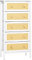 HOMCOM Cómoda de Dormitorio Cajonera de Estilo Bohemio con 5 Cajones de Tela Plegable Superficie de Ratán PE y Marco de Acero para Entrada Salón Pasillo 62x30x126,5 cm Blanco