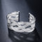 OBCPD weben breite Armreifen 925 Sterling Silber Manschettenarmbänder für Frauen Hochzeitsgeschenke Schmuck