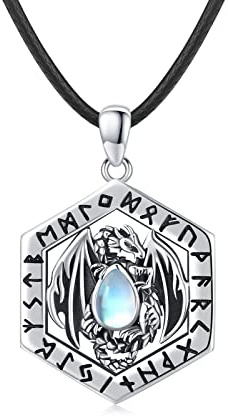TRISHULA Drachen Halskette Herren 925 Sterling Silber mit Keltischem Knoten Drache Anhänger Drachen Schmuck Geschenke für Damen Herren