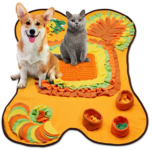 BAKEN Schnüffelteppich für Hunde, Waschbar Trainingsmatte Futtermatte, Riechen Trainieren für Haustier Hunde Katzen (102 x 71 cm)