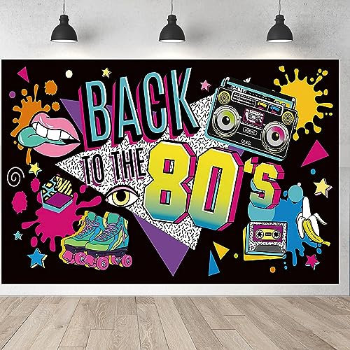 80er Jahre Party Hintergrund Retro Mode Thema Party Hip Hop Rock Punk Musik Tanz Disco Graffiti Hintergrund Photo Booth Wand Banner für Fotografie 80er Jahre Party Aldult Kinder Junggesellenabschied