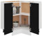 homiuse Eckunterschrank Schwarz 75,5x75,5x80,5 cm Holz Küchenschrank Eckschrank Vorratsschrank Küchenunterschrank Aufbewahrungsschrank Küchenschränke Eckkommode Zwei Regal Ohne Arbeitstisch