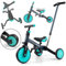 4-in-1-Dreirad mit Griff Optimus Plus Blue Mint Milly Mally
