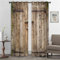GELOUT Gardinen Curtain Scheunentür Aus Holz 240cm lang 270cm Breite 2Er Set Vorhang Blickdicht Schal 3D Gardine Blickdichte Mit Ösen Printing Shading Vorhänge
