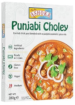 Ashoka Punjabi Choley - 280g (Pack of 10) - Authentic Indian Chickpea Curry | Ready-to-Eat | No Preservatives | Family Pack