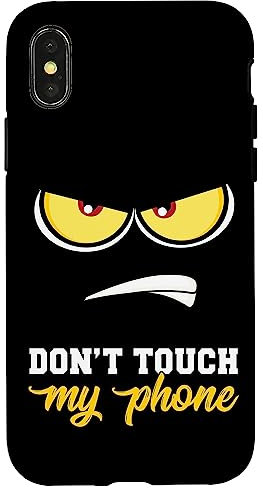 Hülle für iPhone X/XS Case Dont Touch My Phone Case Anime Lover Angry Face Geschenk