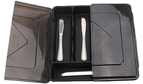 Organizador de Cajones de Utensilios con Tapas, Organizador de Cubiertos con Tapa, Bandeja para Cubiertos para Cajones de Cocina, Bandeja Organizadora de Cubiertos, Soporte para