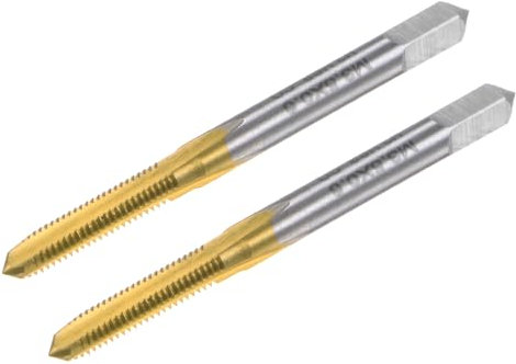 QUARKZMAN Taraud Métrique M4 x 0.7, en Acier Rapide Cobalté Revêtu de Titane, 3 Rainures Droites pour Machine à Fileter Les Vis Miniatures, Outil de Réparation pour Montres, 2 Pièces
