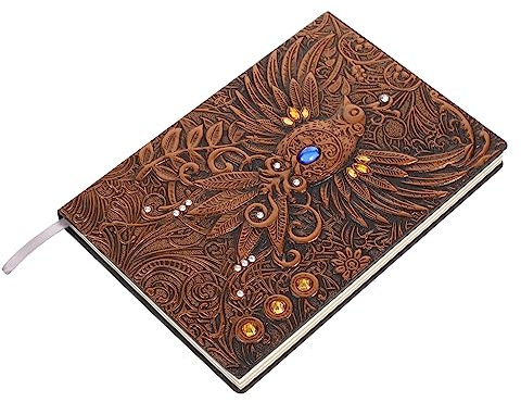 Tofficu A5 Retro Notizblock Linierte Seiten Geprägtes Hardcover Scrapbook Reise Souvenir Schreibnotizbuch Für Schule Büro